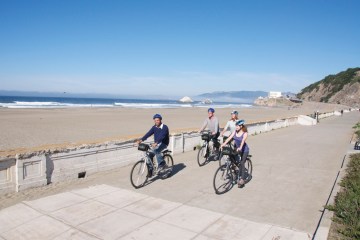 biking along the san francisco beach
